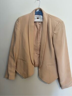 Truth and Pride Beige Shawl Collar Blazer